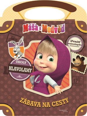 Máša a medvěd - Zábava na cesty - úkoly, hlavolamy! Uvnitř samolepky